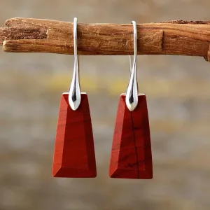 'Wiluray' Red Jasper Earrings - silver